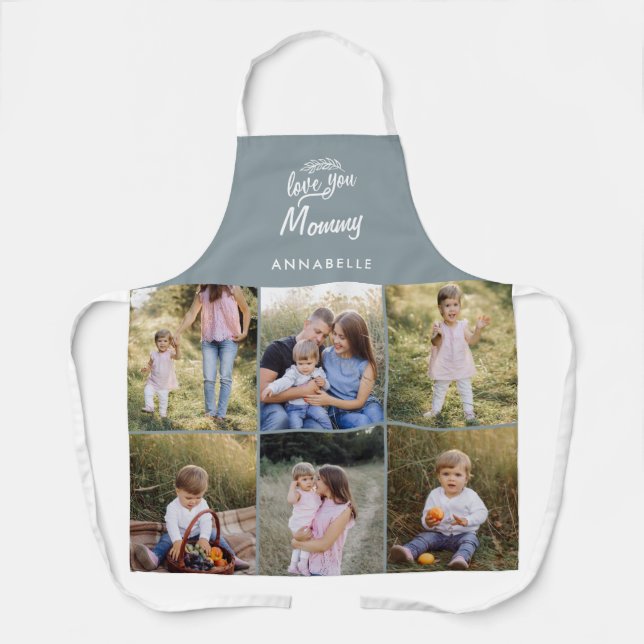 Tablier cadeau familial 8 photo petit-enfant simple (Recto)
