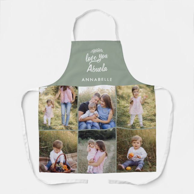 Tablier cadeau familial 8 photo petit-enfant simple (Recto)