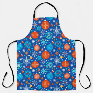 Tablier Cadeau festif de Noël bleu modèle