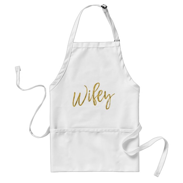Tablier Cadeau Mariage Wifey Faux Gold Foil Apron (Devant)