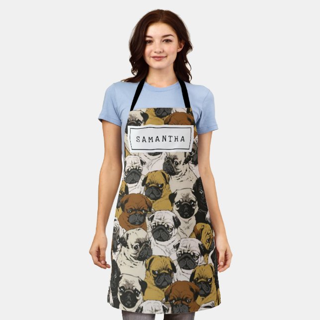 Tablier Cadeau mignon pour chien Amoureux des chiens Maman (Porté)