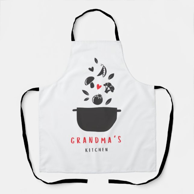 Tablier Cadeau nostalgique et chaleureux "La cuisine de gr (Recto)