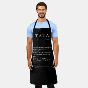 Tablier Cadeau papa polonais - TATA Définition Noir
