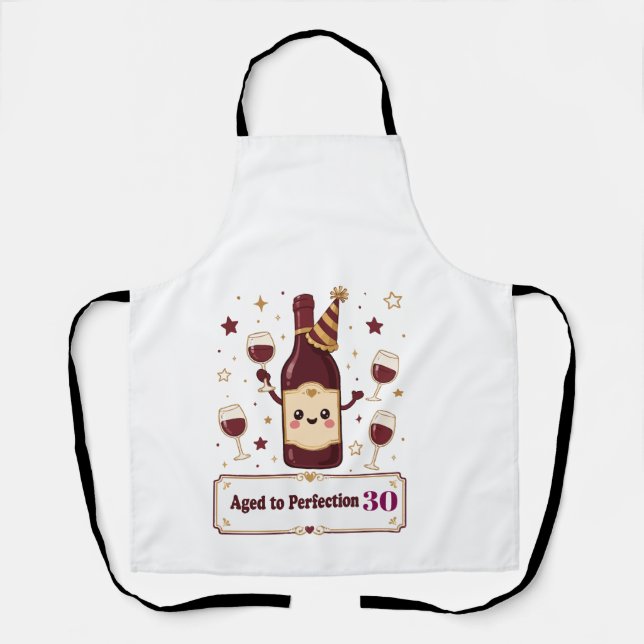 Tablier Cadeau Personnalisé de Vin Mignon Vieilli à la Per (Recto)
