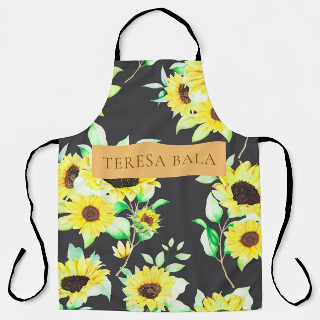 Tablier Cadeau Personnalisé Fleurs Pastel Moderne (Recto)