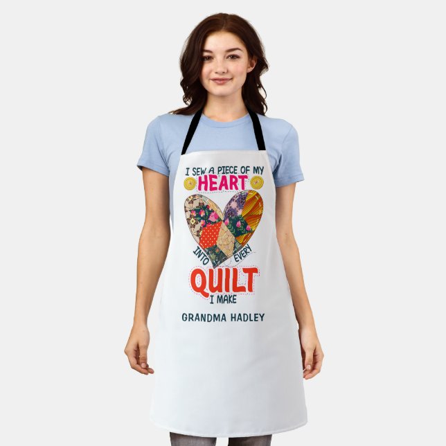 Tablier Cadeau pour grand-mère couture quilting (Porté)