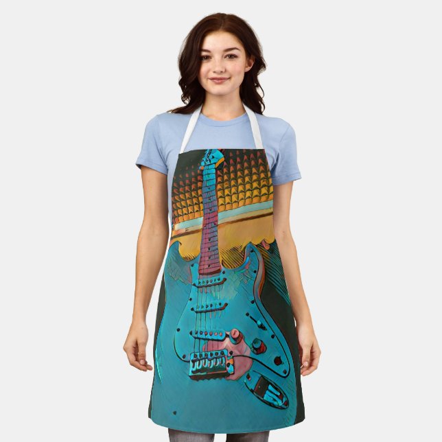 Tablier Cadeau pour mari guitariste (Porté)