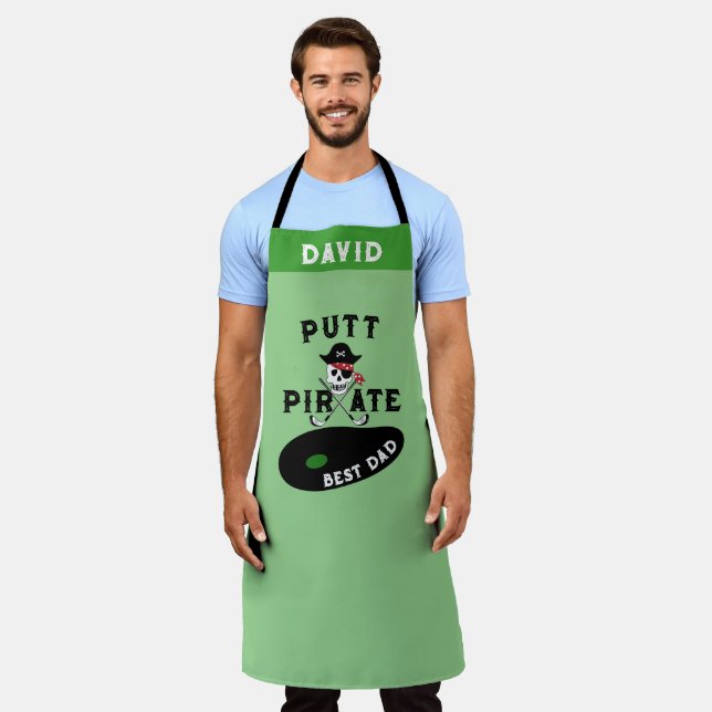 Tablier Cadeau pour papa golfeur - Chef pirate de golf per (Porté)