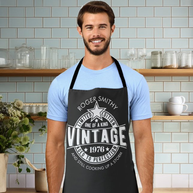Tablier Cadeau vintage personnalisé pour 50e anniversaire  (Créateur téléchargé)