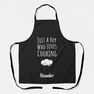 Tablier Cadeaux de cuisine noirs mignons pour les garçons