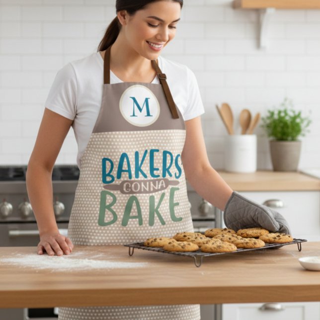 Tablier Cadeaux de monogramme de Bakers Gonna Bake (Créateur téléchargé)
