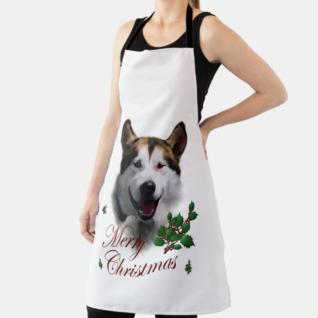 Tablier Cadeaux de Noël pour Malamute d'Alaska (Insitu)