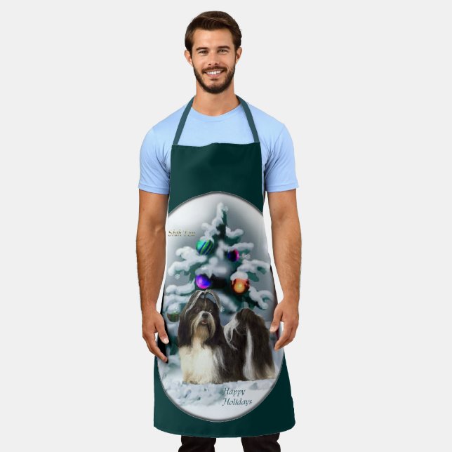 Tablier Cadeaux de Noël pour Shih Tzu (Porté)