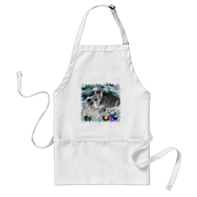 Tablier Cadeaux de Noël Schnauzer Miniature (Devant)