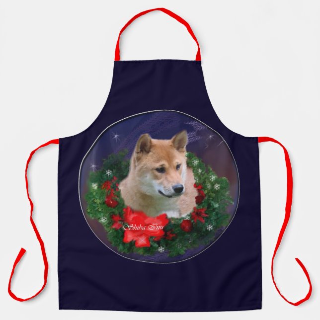 Tablier Cadeaux de Noël Shiba Inu (Recto)