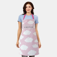 Cadeaux de nuages roses de Monogramme personnalisé