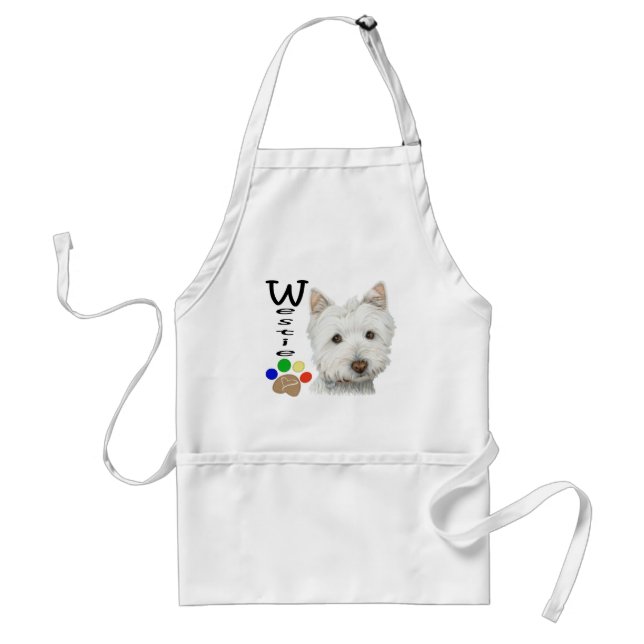 Tablier Cadeaux mignons d'art de chien et d'empreinte de (Devant)