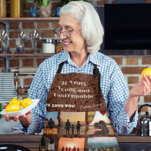 Tablier Cadeaux photos personnalisés pour une femme de 70 