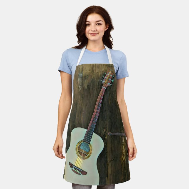 Tablier Cadeaux pour un musicien guitariste (Porté)