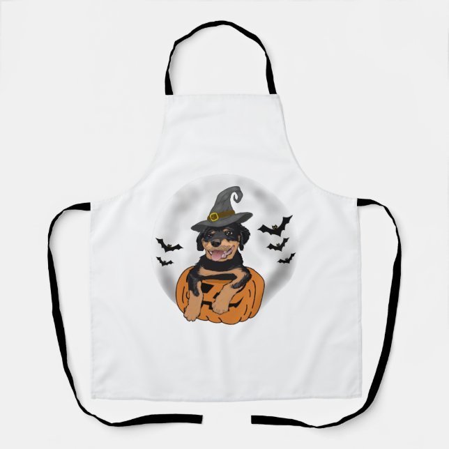 TABLIER CADEAUX ROTTWEILER HALLOWEEN (Recto)