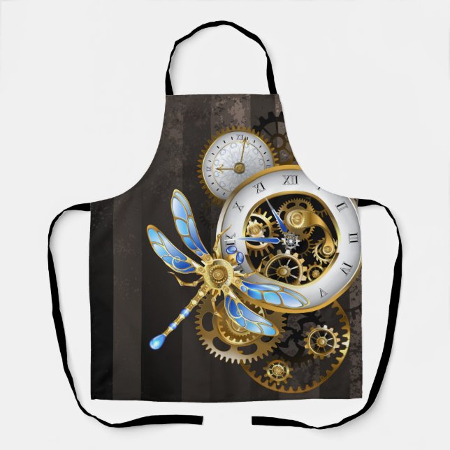 Tablier Cadran Steampunk avec Libellule (Recto)