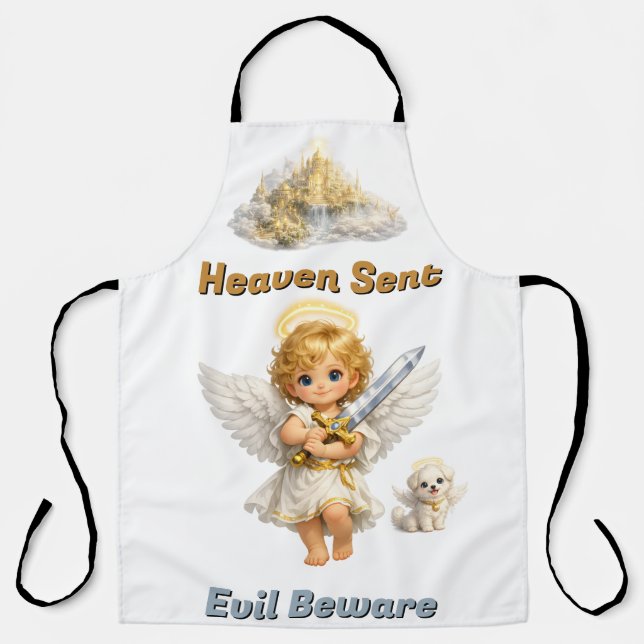 Tablier Cael et Halo Heaven Sent Evil Beware (Recto)
