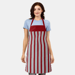 Tablier Café Apron Crimson et Gris Strip