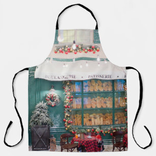 Tablier Café de Noël extérieur boulangerie avec décoration