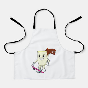 Tablier Café en patinage avec skateboard