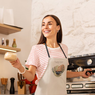 Tablier Café en terre cuite Boho personnalisé Thème