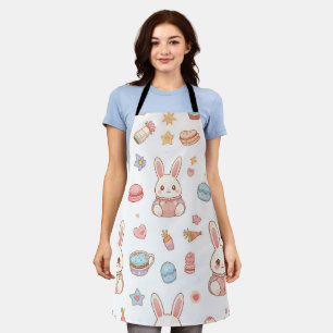 Tablier Café Kawaii Lapin de Pâques Adorables Bunnies Chib