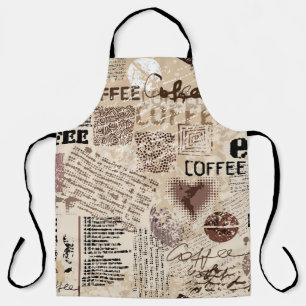 Tablier Café. motif de café Abstrait sur fond brun