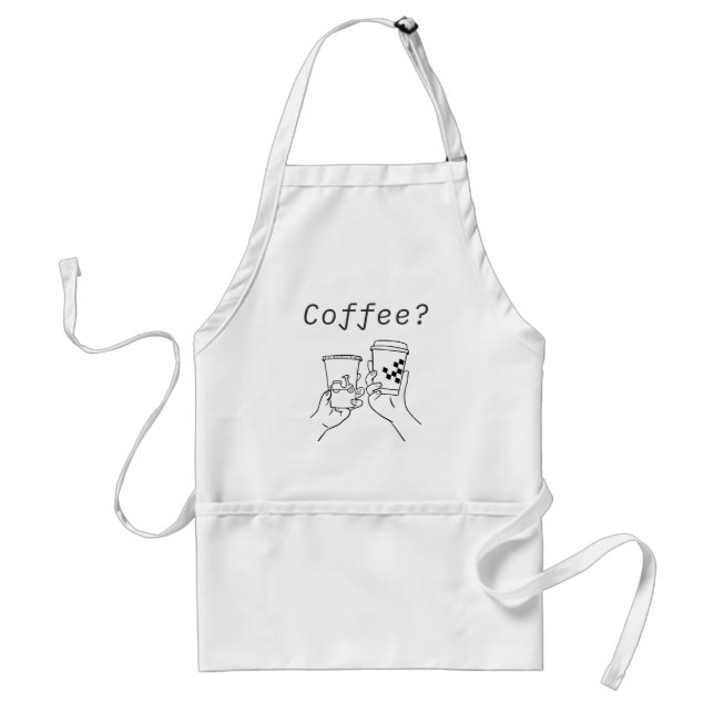 Tablier Café Party Apron - Deux tasses de plaisir (Devant)