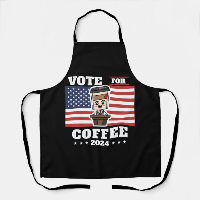 Tablier Café pour président, votez pour le café (Recto)
