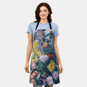 Tablier Caillebotte - Chrysanthèmes blanc et jaune