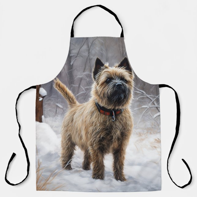 Tablier Cairn Terrier Laissez Tomber la Neige Noël (Recto)