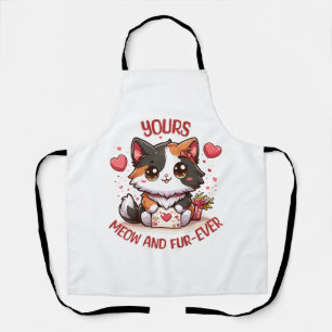 Tablier Calico Chat Adorable pour la Saint-Valentin