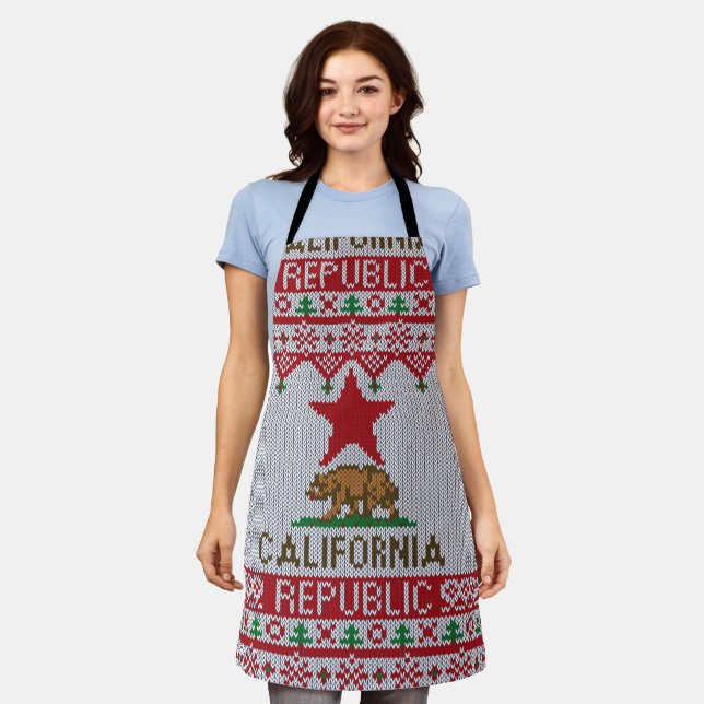 Tablier Californie République moche style pull de Noël (Porté)