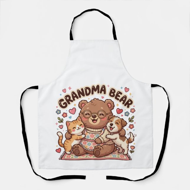 Tablier  Câlin mignon de grand-mère ours (Recto)