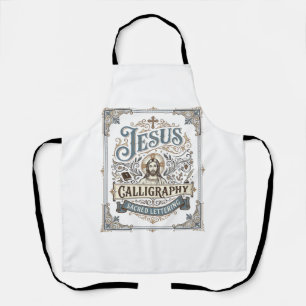 Tablier Calligraphie de Jésus Lettrage sacré Calligraphie