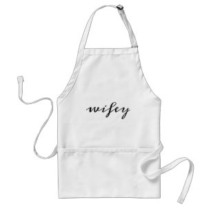 Tablier Calligraphie moderne Black Wifey Script