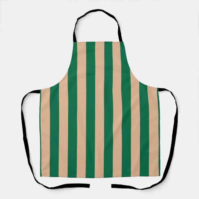 Tablier Camel Beige & Classic Green Stripe (Recto)