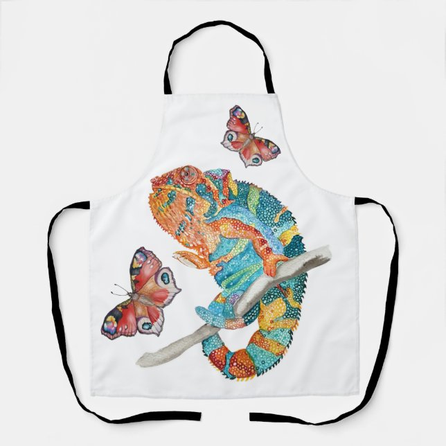 Tablier Caméléon aquarelle vibrant  (Recto)