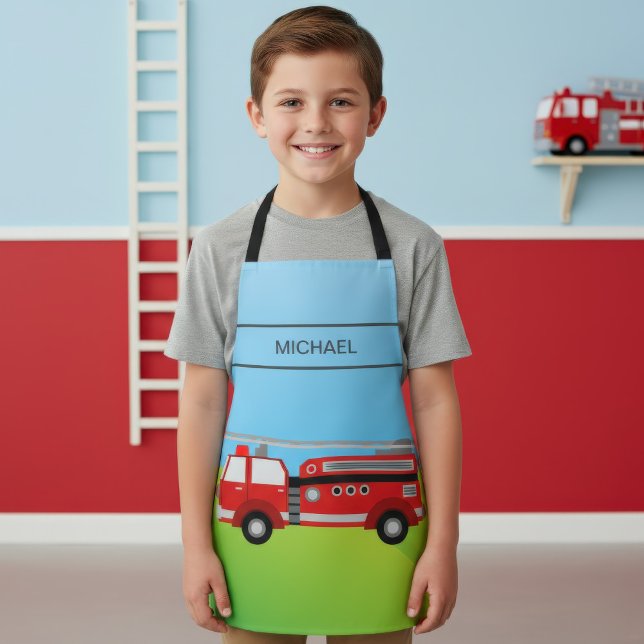 Tablier Camion de pompiers de Cute Fire Enfants (Créateur téléchargé)