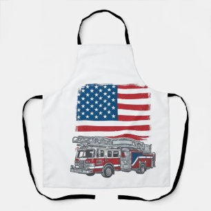 Tablier Camion de pompiers patriotique drapeau américain v
