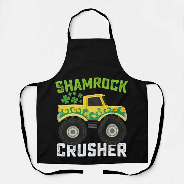 Tablier Camion monstre Shamrock Crusher Saint-Patrick (Recto)