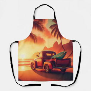 Tablier camionnette vintage tropical/Hawaii surf