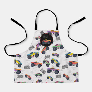 Tablier Camions Monster Colorés Racing Enfants Nom personn