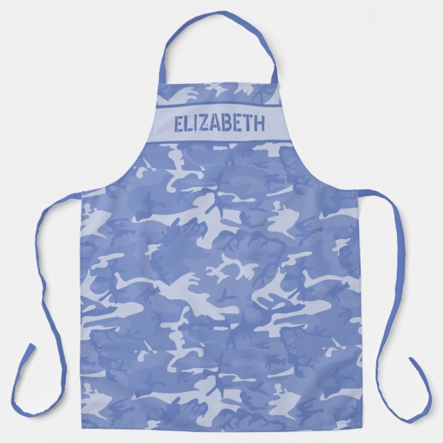 Tablier Camo Personnalisé Bleu (Recto)