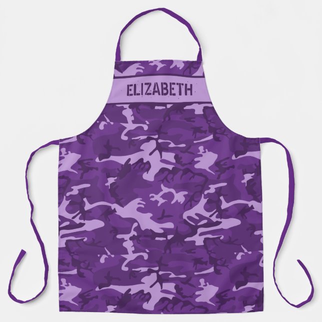 Tablier Camo personnalisé violet (Recto)